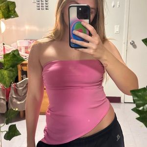 URBAN OUTFITTERS PINK STRAPLESS TOP